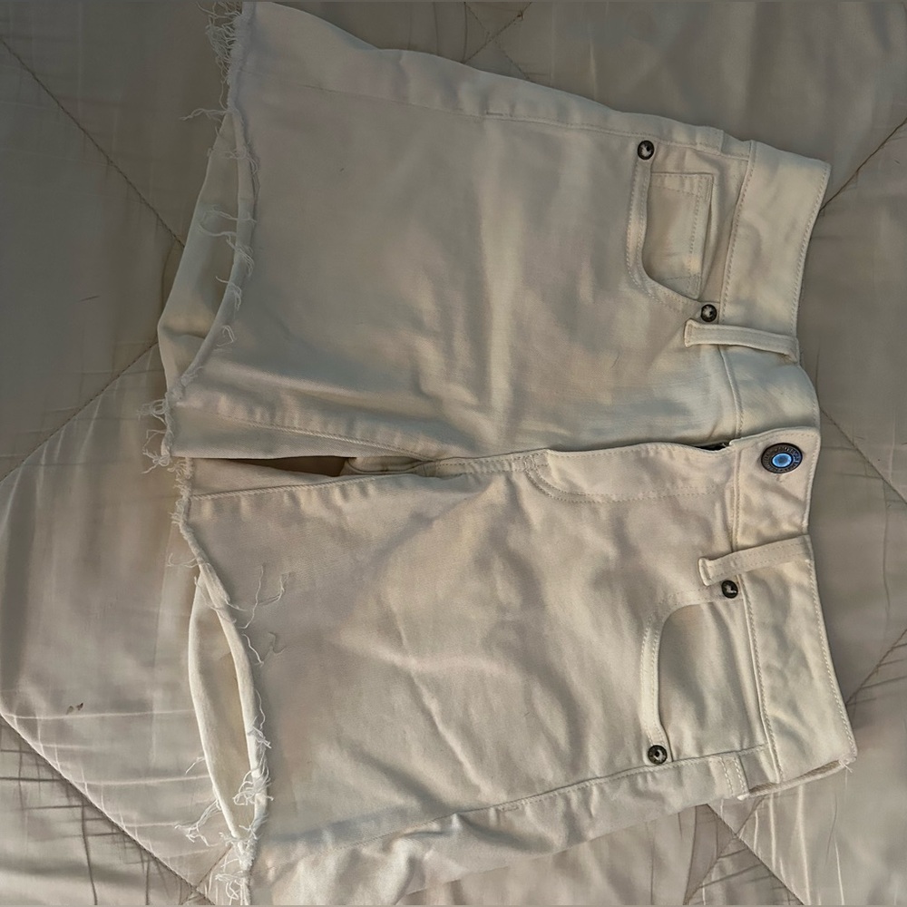 White jean shorts